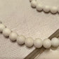 White Beaded Necklace, Minimalist Pearl Style Necklace