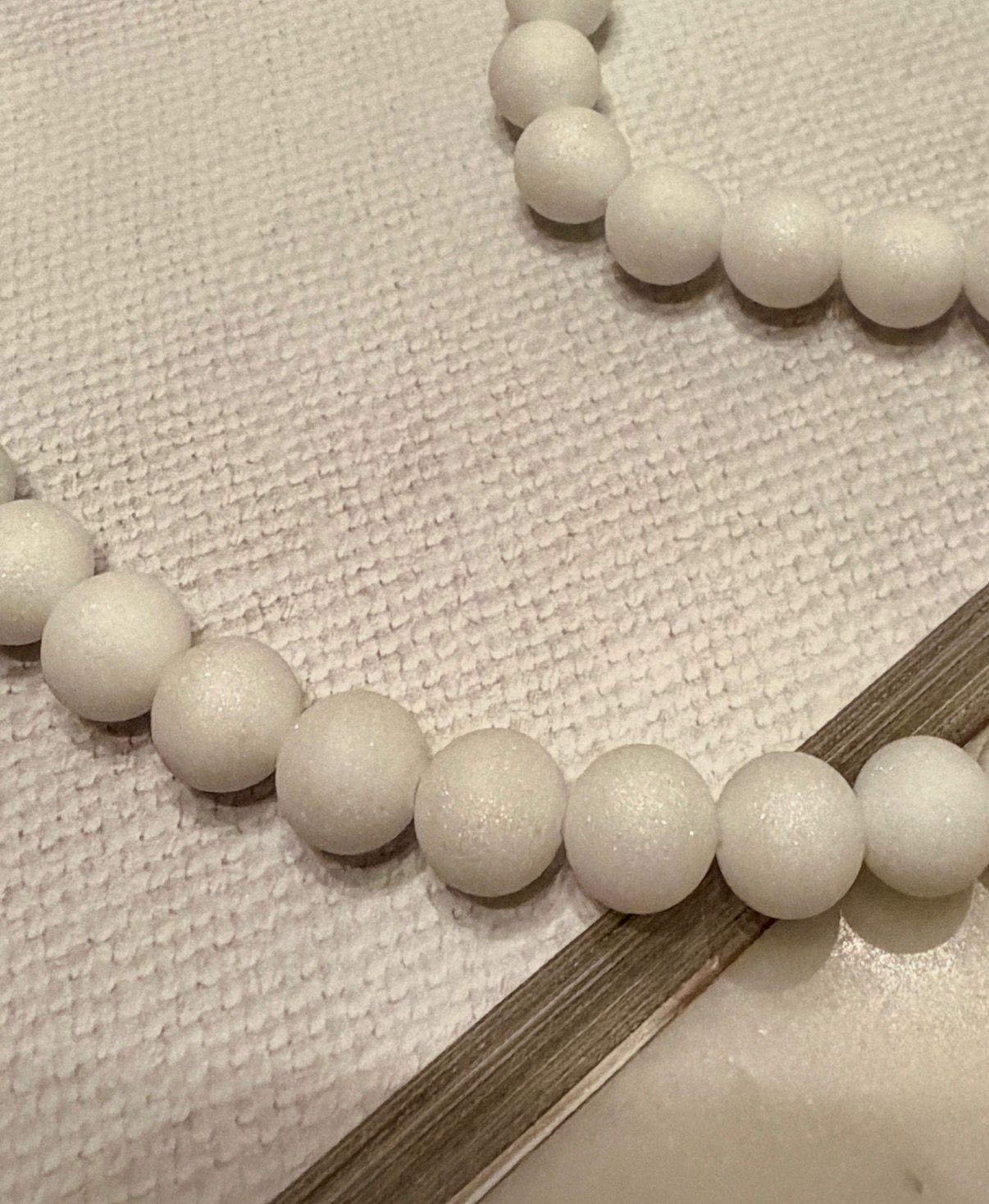 White Beaded Necklace, Minimalist Pearl Style Necklace
