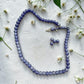 Purple Round Bead Necklace and Earrings Set – Minimalist Everyday Jewelry