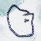 Purple Round Bead Necklace and Earrings Set – Minimalist Everyday Jewelry