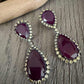 Teardrop Statement Earrings, Vintage Bridal Dangle, Pear Shaped Gemstone Jewelry