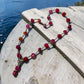 Handmade Pink Gemstone Beaded Necklace: Minimalist Everyday Jewelry