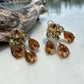 Statement Drop Earrings: Vintage Style, Gold Tone Alloy, Glass Stones