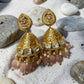 Statement Jhumka Earrings Traditional Gold Dangle Earrings Bridal Party Jewelry