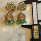 Statement Jhumka Earrings Gold Dangle Earrings Bridal Party Jewelry