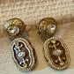 Vintage Style Gold Bridal Choker Necklace Earrings Ring Set, Wedding Jewelry