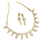 Gold Bridal Necklace Set Teardrop Statement Jewelry Wedding Necklace with Earrings