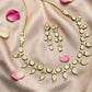 Gold Bridal Necklace Set Teardrop Statement Jewelry Wedding Necklace with Earrings