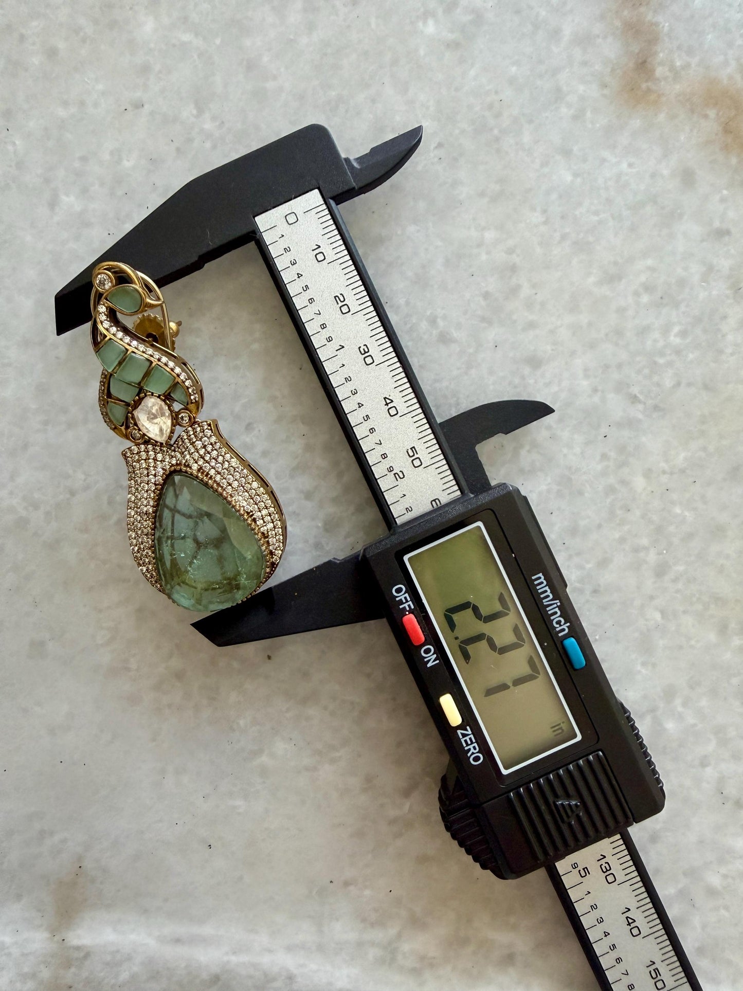 Light Green Teardrop Earrings | Mughal-Inspired Stonework Drops | Luxe Evening Statement Jewelry