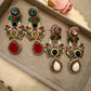 Multicolor Statement Earrings Gold Drop Earrings Bridal Ethnic Jewelry