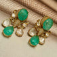 Vintage Gold Tone Floral Statement Drop Earrings, Bridal Party Jewelry
