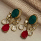 Vintage Gold Tone Floral Statement Drop Earrings, Bridal Party Jewelry