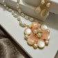 Floral Pearl Pendant Necklace and Earrings Set – Vintage Style Bridal Jewelry