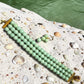Green Beaded Choker Set: Multi Strand Bracelet, Drop Earrings, Minimalist Everyday Jewelry