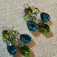 Statement Drop Earrings: Vintage Style, Gold Tone Alloy, Glass Stones