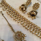 Gold Tone Pearl Choker Set Bridal Jewelry Kundan Necklace Set