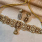 Vintage Style Gold Bridal Choker Necklace Earrings Ring Set, Wedding Jewelry