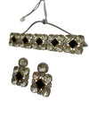 Kundan Crystal Choker Necklace and Earrings Set – Gold Bridal Statement Jewelry