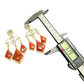 Red Glass Stone Dangle Earrings, Gold Tone Geometric Drop Statement Jewelry