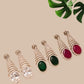 Gold Tone Teardrop Statement Earrings: Crystal Bridal Drop (3 Colors)