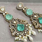 Aqua Green Bridal Earrings Pearl Dangle Statement Earrings bold and beautiful maharani collection