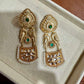 Kundan Peacock Earrings: Gold Tone Pearl Drop Bridal Jewelry