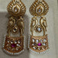 Kundan Peacock Earrings: Gold Tone Pearl Drop Bridal Jewelry