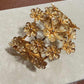 Gold Cuff Bracelet Statement Open Bangle Floral Cutwork Bracelet