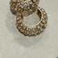 Gold Tone Kundan Hoop Earrings Bridal Polki Hoops
