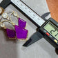 Purple Statement Earrings Gold Crystal Drop Earrings Geometric Dangle Earrings
