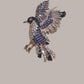Rhinestone Bird Brooch: Gold Crystal Statement Pin – Elegant Nature Inspired Jewelry