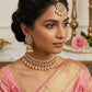 Gold Tone Pearl Choker Set Bridal Jewelry Kundan Necklace Set