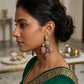 Gold Tone Lion Motif Multicolor Gemstone Statement Earrings Sabya sachi inspired