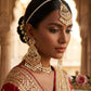 Gold Tone Kundan Pearl Jewelry Set: Statement Earrings, Maang Tikka, Bridal Indian Wedding