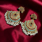 Bollywood Jadao Set: Gold Plated Necklace, Earrings, Tikka with Semi-Precious Stones
