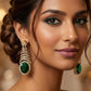 Gold Tone Teardrop Statement Earrings: Crystal Bridal Drop (3 Colors)
