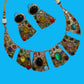 Bollywood statement Bold Indian Jewelry Set, Multi Stone Gold Plated.