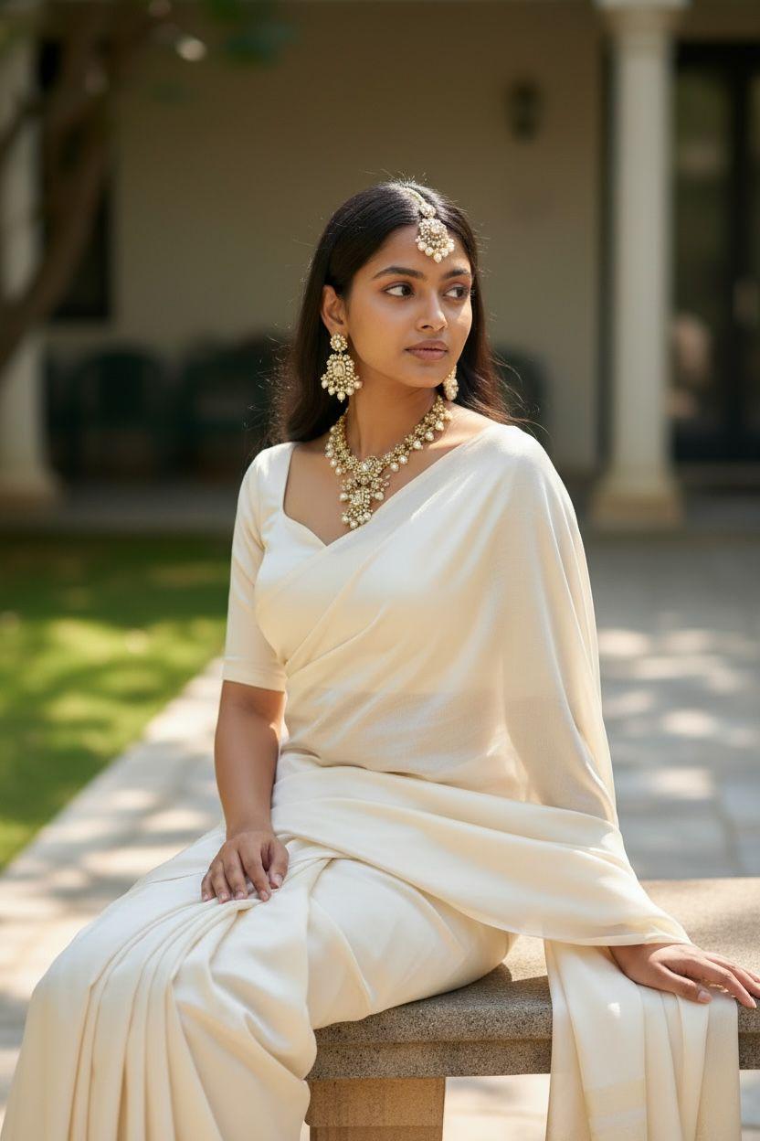 Kundan Pearl Bridal Jewelry Set Gold Necklace Earrings Set