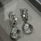 Cubic Zarconia Earrings  Statement Earrings Silver Wedding Jewelry