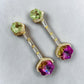 Art Deco Linear Baguette Drop Earrings – Elegant Halo Gemstone Statement Jewelry