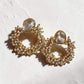 Baroque Pearl Hoop Earrings Gold Beaded Statement Earrings