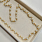 Gold Beaded Pearl Necklace: Minimalist Elegant Jewelry
