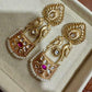 Kundan Peacock Earrings: Gold Tone Pearl Drop Bridal Jewelry