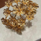 Gold Cuff Bracelet Statement Open Bangle Floral Cutwork Bracelet
