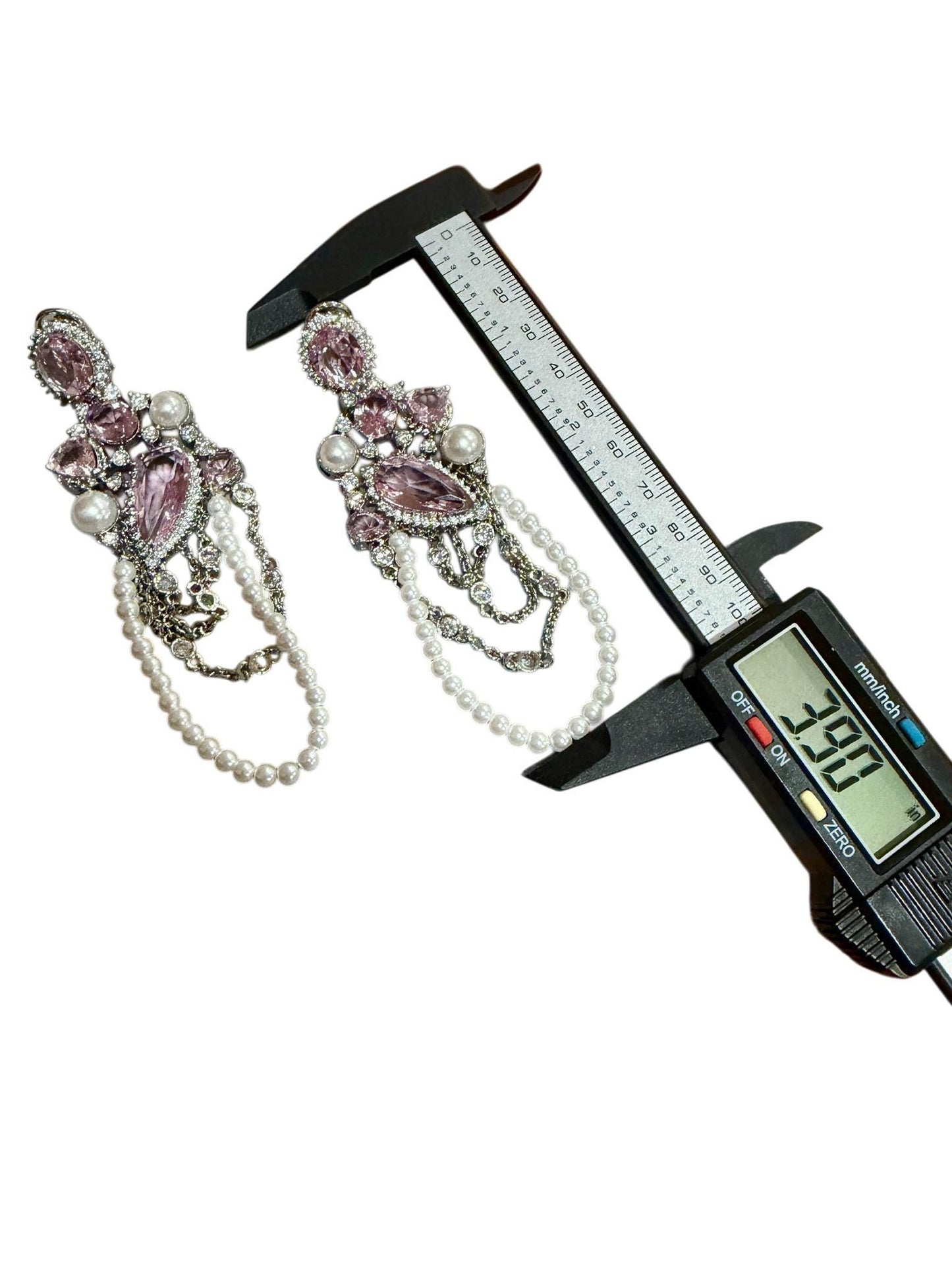 Pink Crystal Pearl Chandelier Earrings – Bridal Statement Drop Jewelry