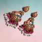 Handcrafted Beaded Jhumka Earrings Floral Statement Dangle Earrings