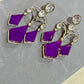 Purple Statement Earrings Gold Crystal Drop Earrings Geometric Dangle Earrings