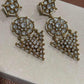 Kundan Chandelier Earrings Bridal Polki Earrings Indian Wedding Jewelry