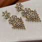 Kundan Chandelier Earrings Bridal Polki Earrings Indian Wedding Jewelry