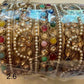 Multicolor Pearl Bridal Bangle Set two hands 2.6 Gold Tone Kundan Bangles